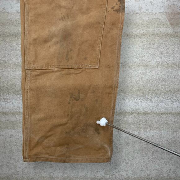 Vintage Carhartt Overalls Double Knees Baggy Wide Leg Tan Union Made in USA 90s - Picture 5 of 8